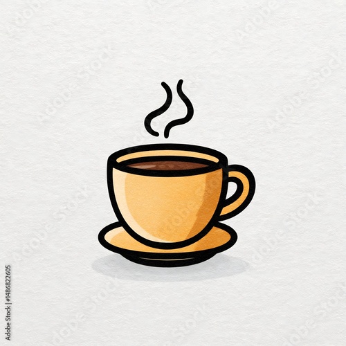Minimalist coffee cup illustration