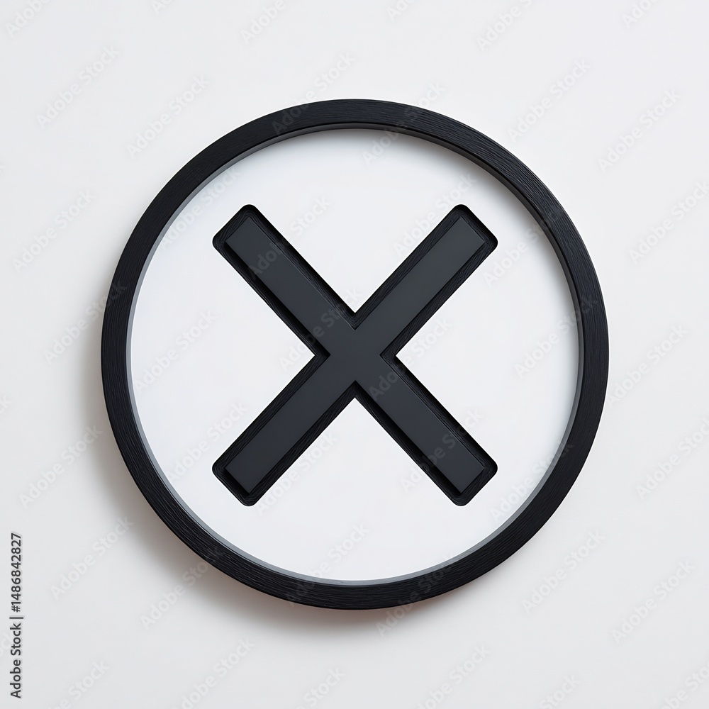 Obraz premium Bold X inside circular frame 