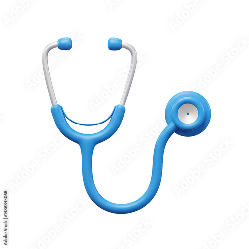 High-Quality Blue Stethoscope Against a Transparet Background, PNG.
