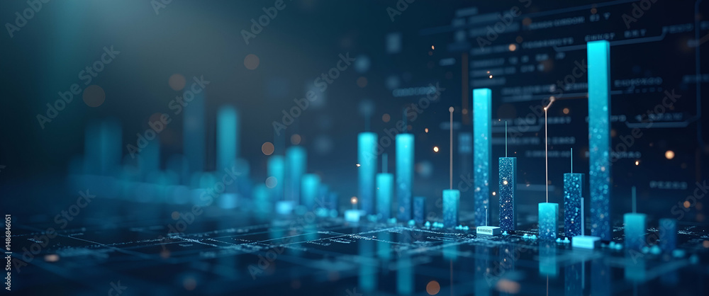 Fototapeta premium Innovative AI Research: Analyzing Academic Literature for Superior Digital Photo Stock Visuals - Conceptual Designs with Ample Left-Side Empty Space