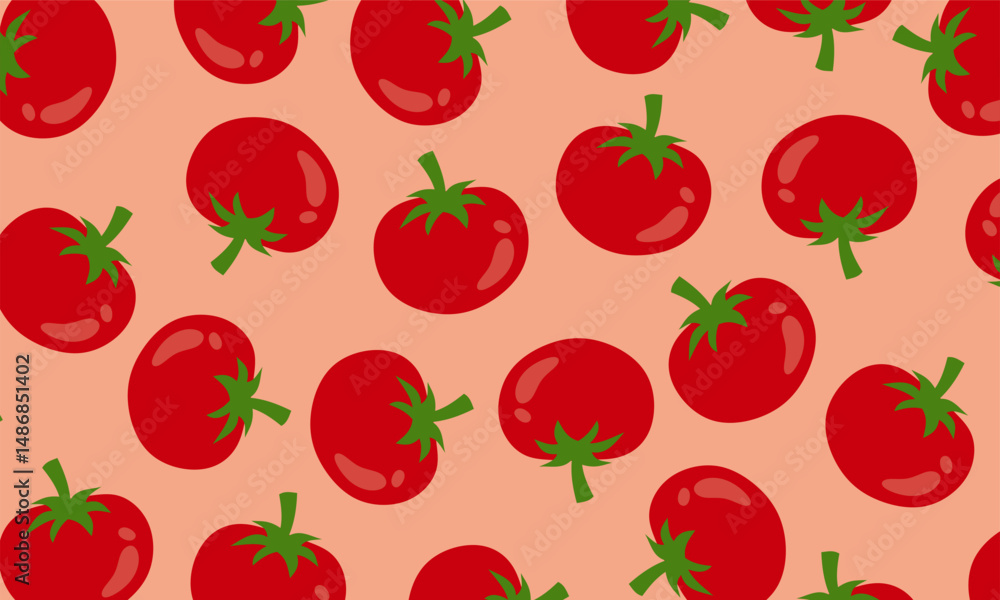 Tomato vegetables seamless pattern. Decorative background with fresh vegetables. Fresh tomatoes, hand drawn seamless pattern Tomato vegetables seamless pattern. Decorative background with fresh vegetables. Fresh tomatoes, hand drawn seamless pattern