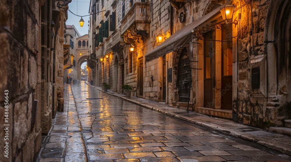 Fototapeta premium narrow street in the old town of jerusalem