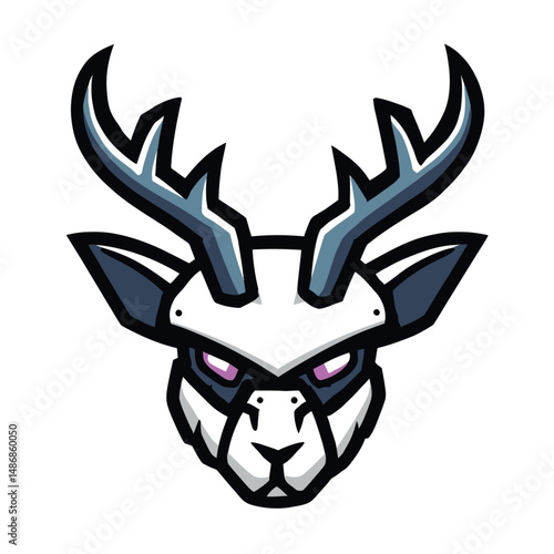 Deer head illustrations with antlers and expressive eyes in modern cartoon vector style perfect for outdoor branding and wildlife identity