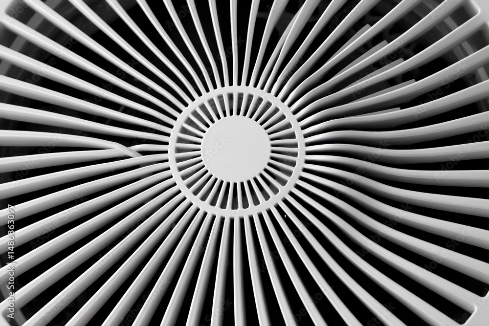Fototapeta premium Radiating pattern of white slats