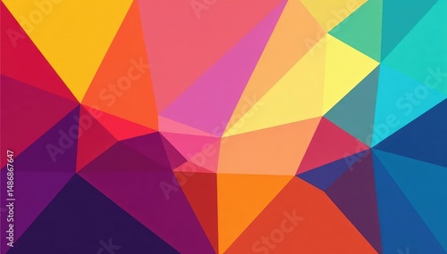 Abstract geometric shapes, vibrant color blocks, graphics, wall, repeat