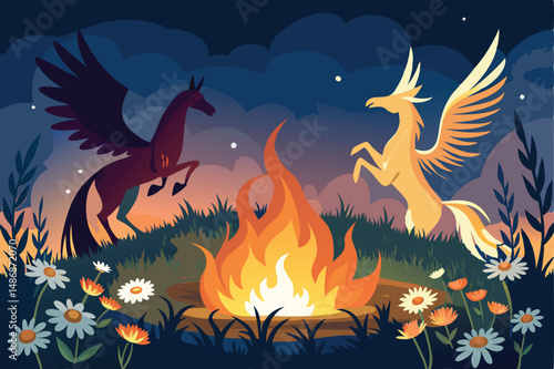 Ethereal Rebirth: Phoenix Ascendant from Fiery Embrace