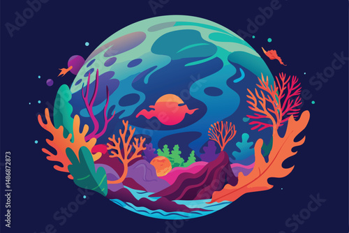 Mesmerizing Silhouette of a Planet Bathed in Vibrant, Celestial Glow