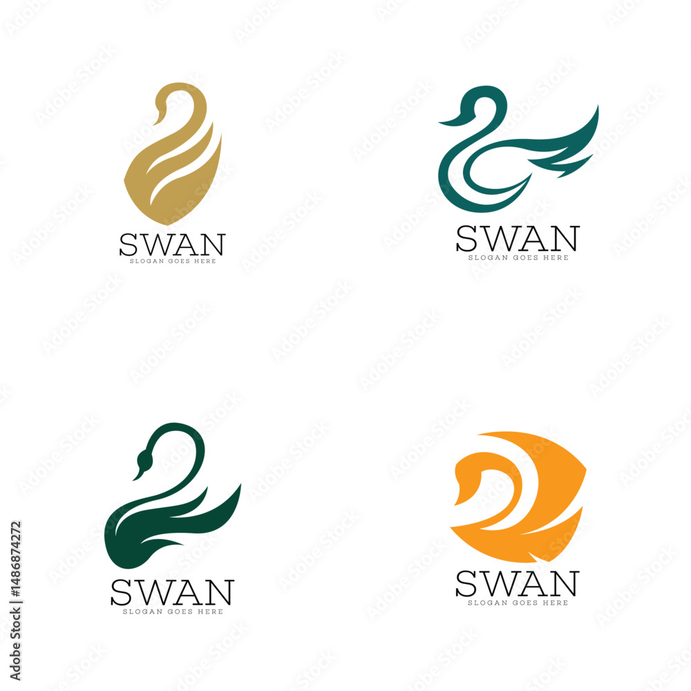 Fototapeta premium Swan logo template
