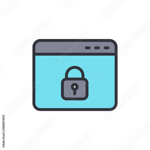 Secure Website Concept With A Padlock Icon Displayed On Browser Window