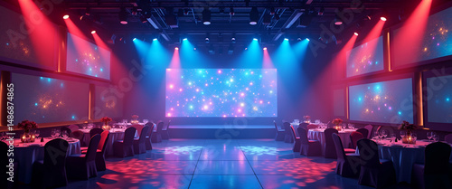 Exhibit dynamic prom night lights with modern LED innovations ambient glow and inventive design techniques that create an immersive sophisticated backdrop for upscale formal galas in premium photo sto