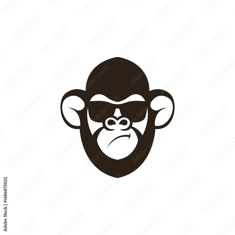 Fototapeta premium Monkey head logo design template