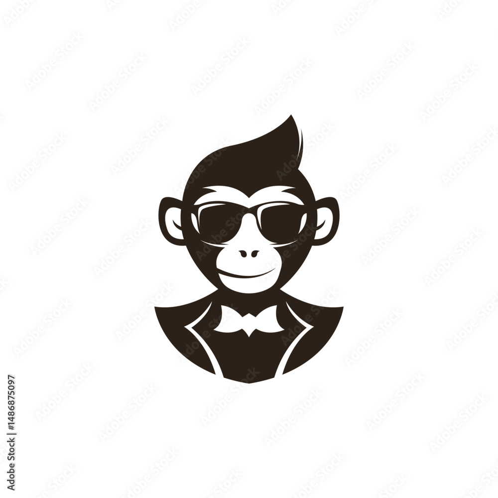 Fototapeta premium Monkey head logo design template