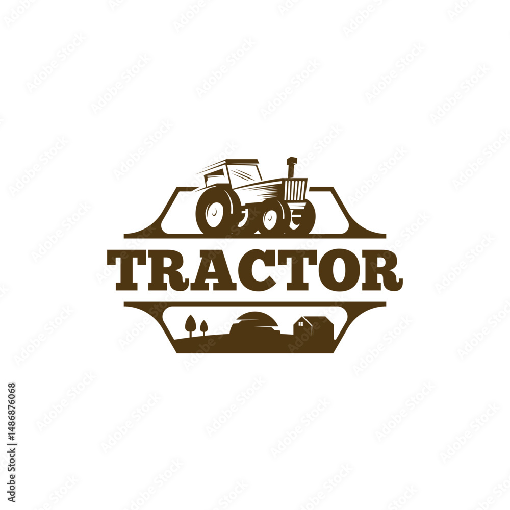 Naklejka premium Tractor logo design template