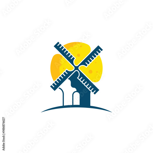 Windmill logo design template