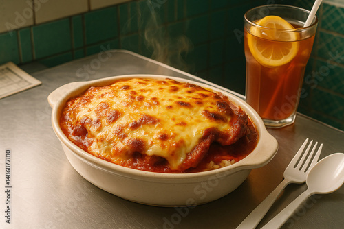 Hong Kong-Style Baked Rice with Cheese and Tomato Sauce – Classic Cha Chaan Teng Dish photo