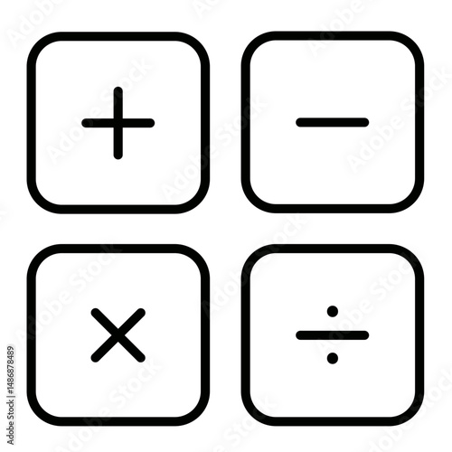 calculation sign icon set