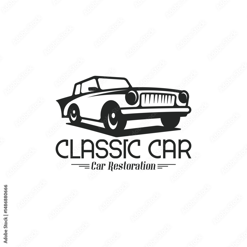 Obraz premium Retro car garage logo template