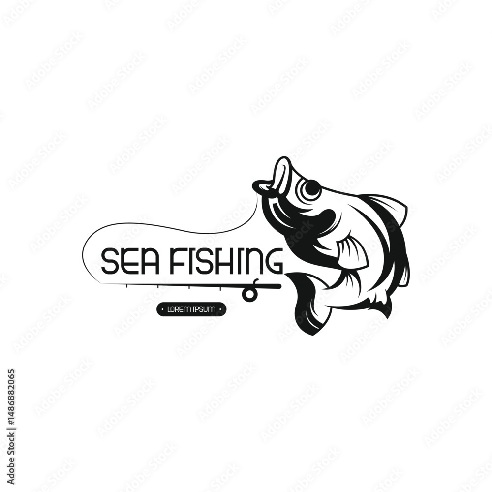Fototapeta premium Fishing logo design template