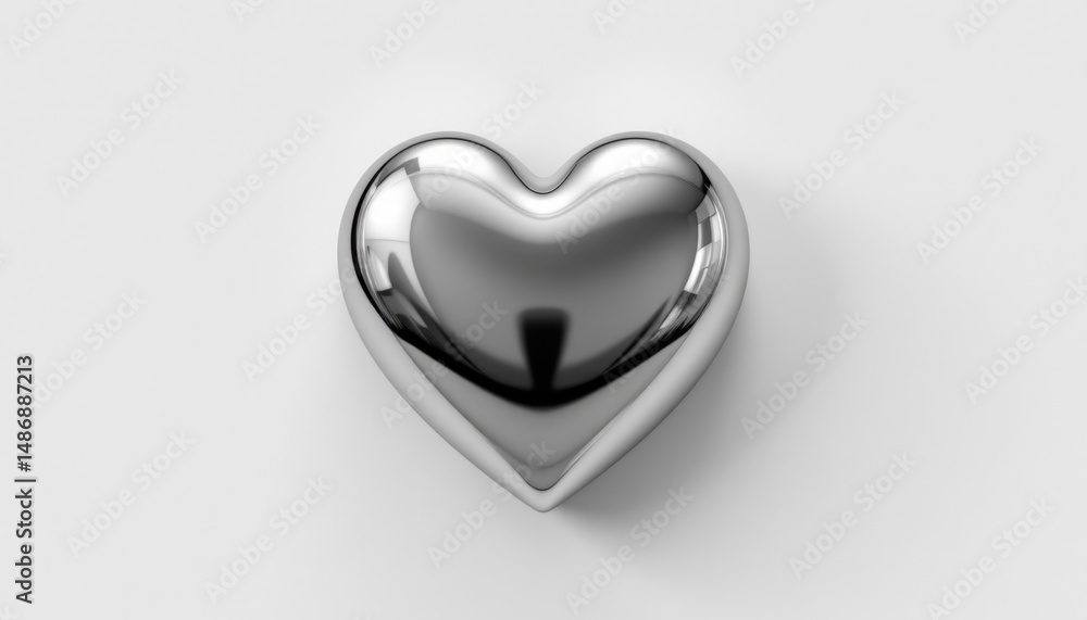 Shiny heart symbol digital art abstract design minimalist environment close-up view love concept for modern aesthetics