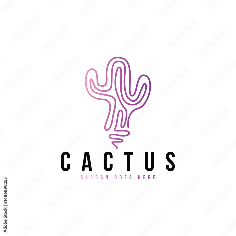 Obraz premium Cactus logo design template