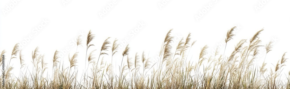 Fototapeta premium Dried grasses against white background (1)