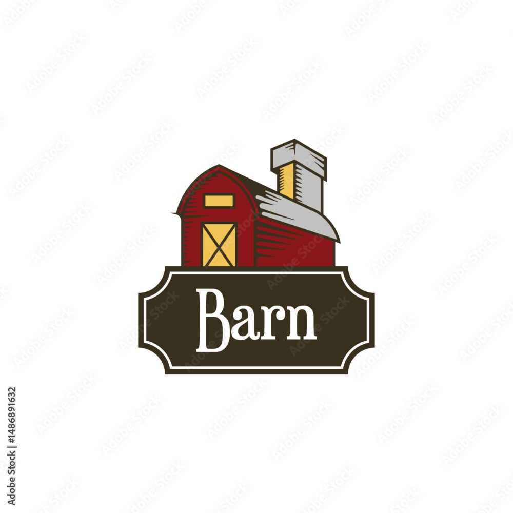 Obraz premium Barn logo design template