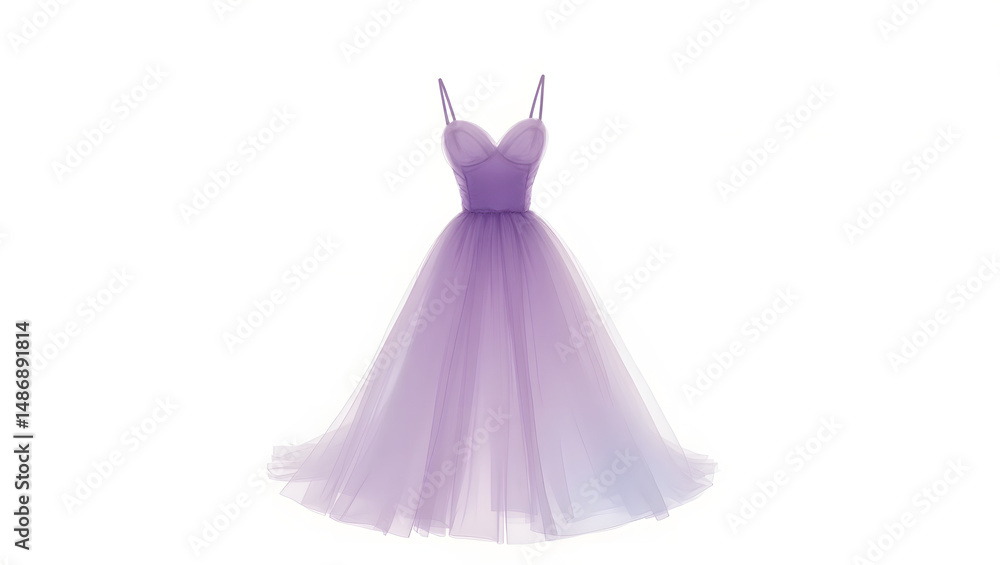Obraz premium Lavender Dream Dress on white background