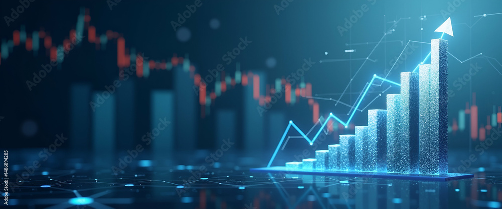 Naklejka premium Visual Presentation of Corporate Investment Trends: Capital Allocation Strategies, Market Analysis, and Growth Drivers Impacting Business Expansion in Photo Stock Concept