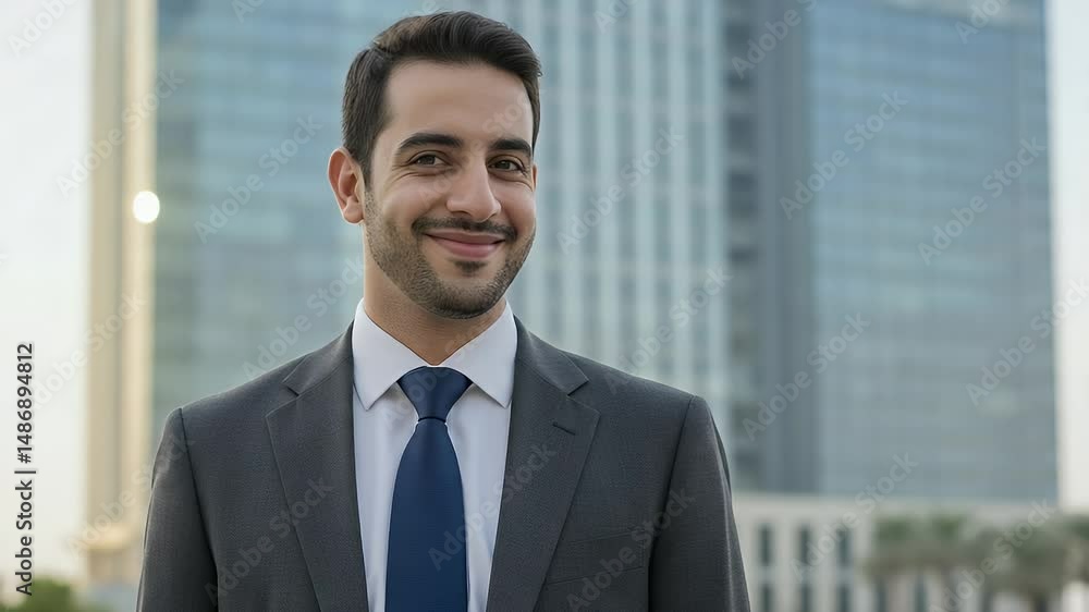 Confident businessman in a modern city Confident businessman in a modern city