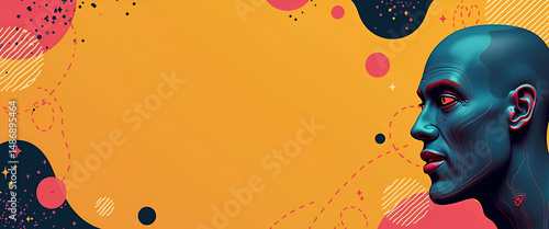 Create a Stunning Podcast Promotional Banner: Bold Graphics, Modern Typography, Striking Visuals, and Engaging Design with Empty Space for Branding