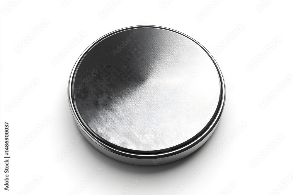 Brushed metal disc, circular, reflective surface (1) Brushed metal disc, circular, reflective surface (1)
