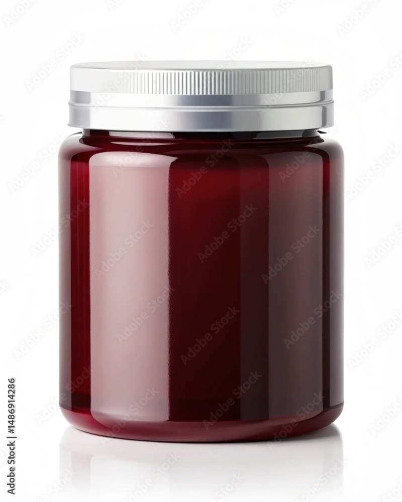 High-Quality Red Plastic Jar with Silver Lid Perfect for Supplements, Cosmetics, or Crafts High-Quality Red Plastic Jar with Silver Lid Perfect for Supplements, Cosmetics, or Crafts