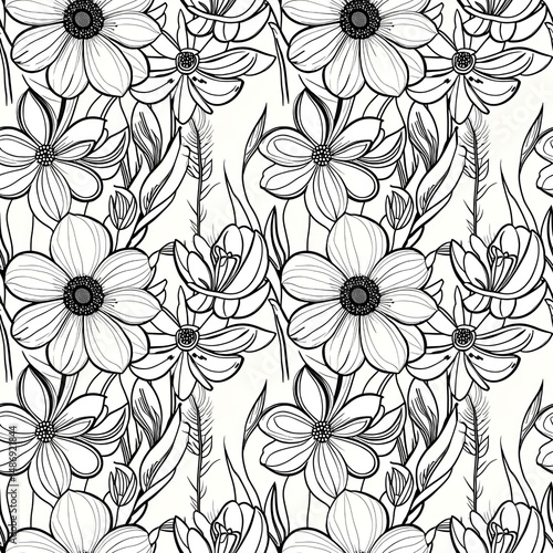 illustrated flowers in hand-drawn ink style