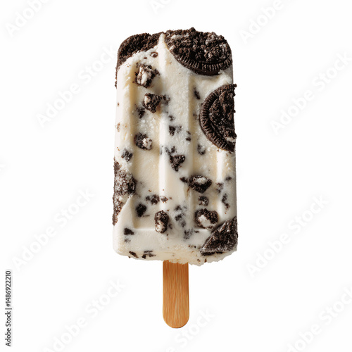 Delicious Oreo Ice Cream Bar on a Blue Background