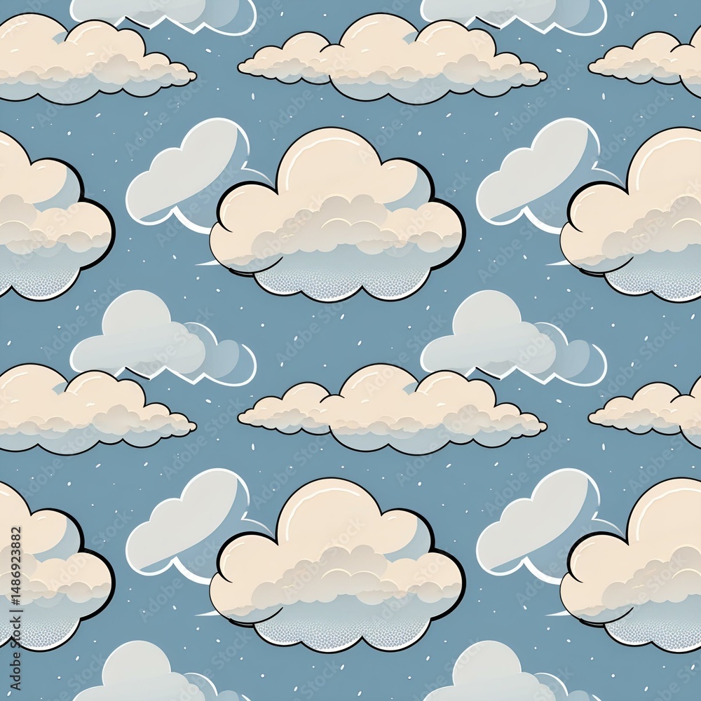 illustrated clouds with different moods illustrated clouds with different moods