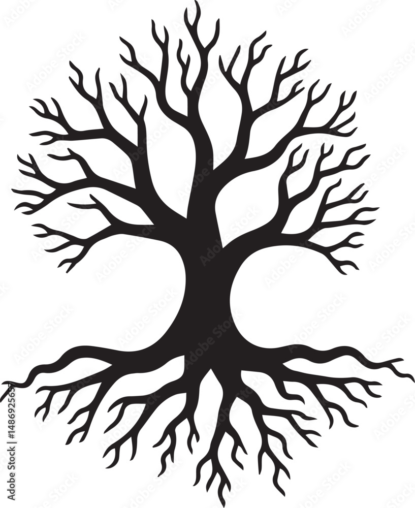 Obraz premium A Tree of Black and White Dreams