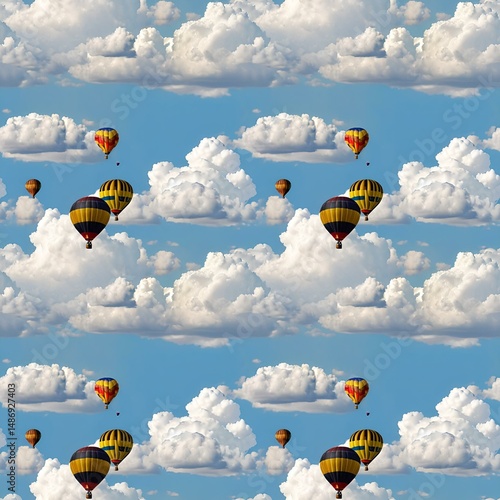 hot air balloons and clouds