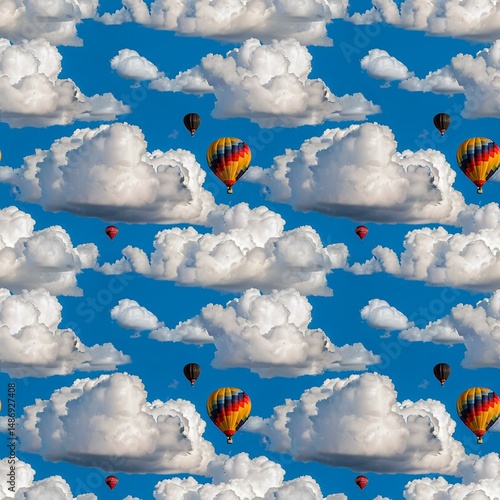 hot air balloons and clouds