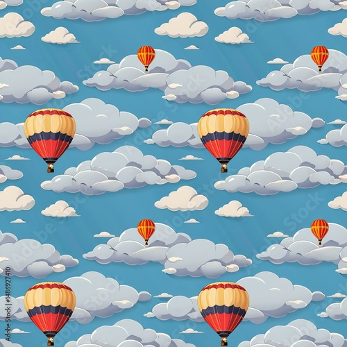 hot air balloons and clouds