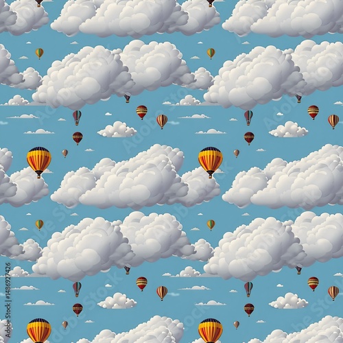 hot air balloons and clouds