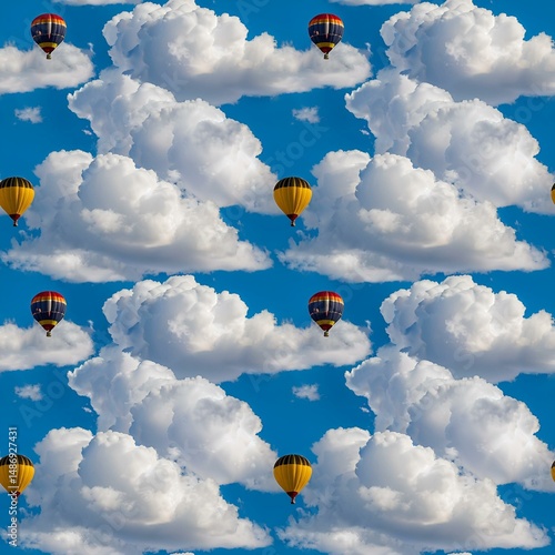 hot air balloons and clouds