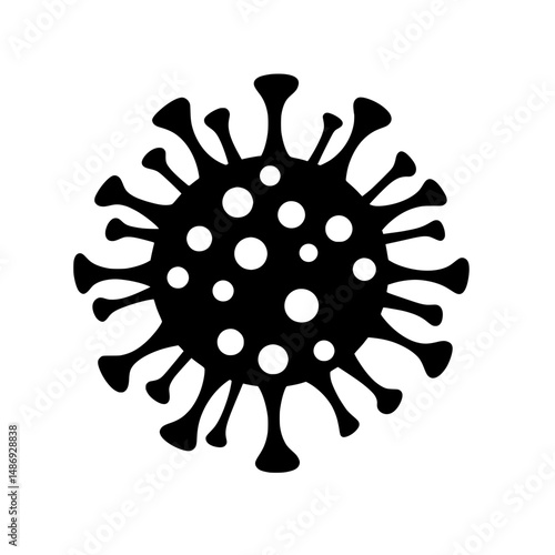 Stylized viral microorganism icon for infection-related illustrations and pandemic educational content