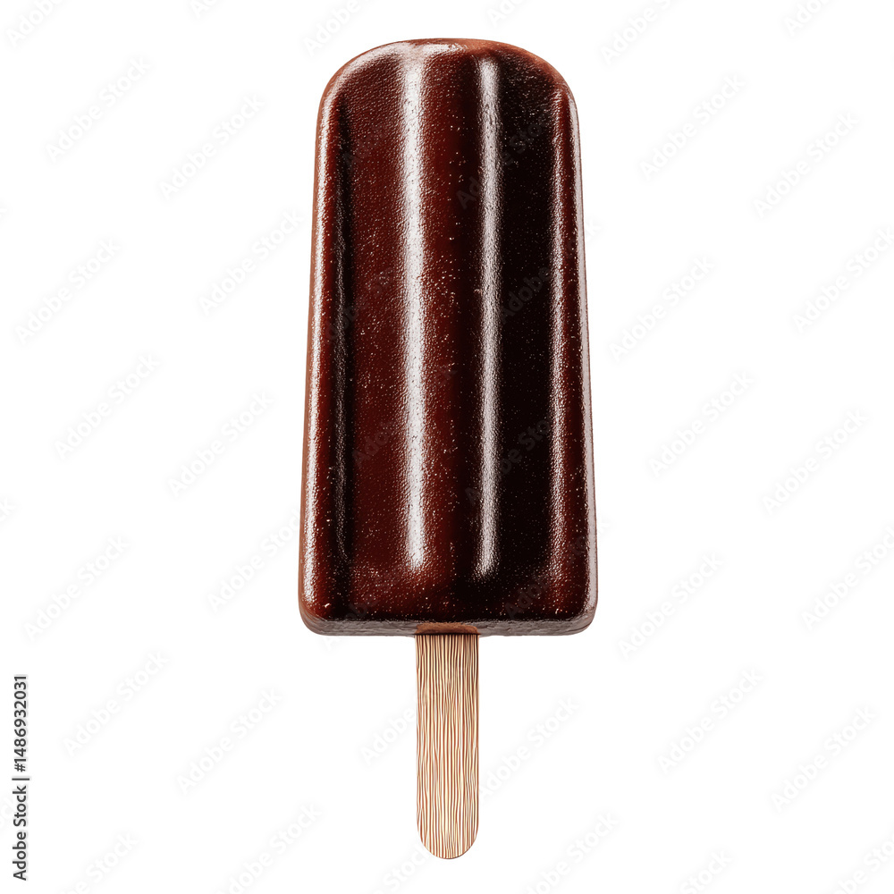 Obraz premium Delicious Chocolate Ice Cream Bar on Wooden Stick