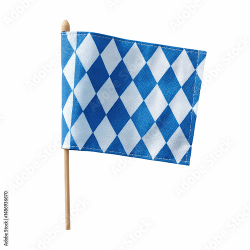 Bavarian Flag on Wooden Stick - Oktoberfest
