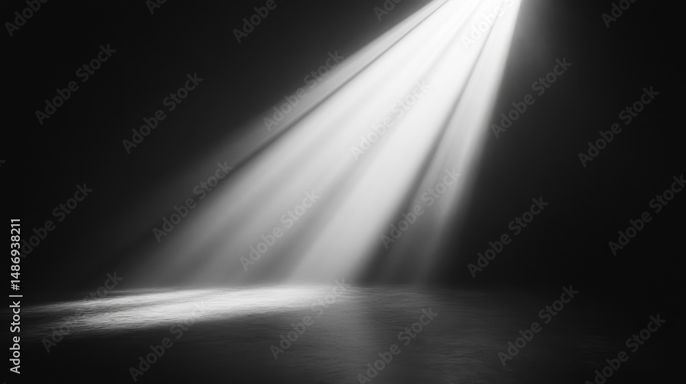 Monochromatic Spotlight Beam on Dark Background Monochromatic Spotlight Beam on Dark Background