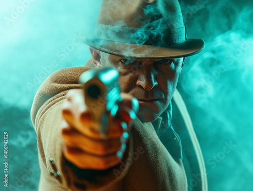 Gunman Aiming Through Smoke