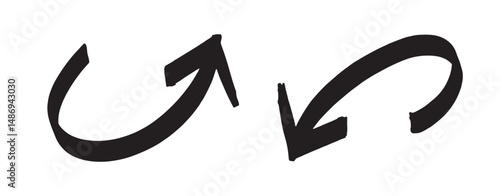 手描きの回転矢印ベクター