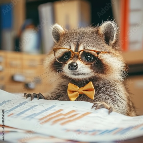 A Thoughtful Raccoon in Glasses and Bow Tie Reviews Documents