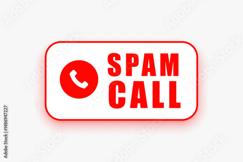 unknown spam phone call alert white background