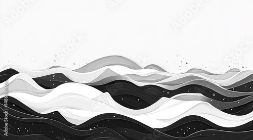 Abstract Monochrome Wave Pattern